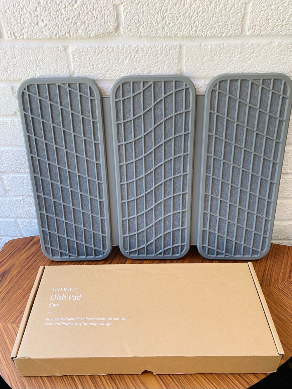 DORAI Dish Pad Foldable Dish Drying Mat Slate Gray Heavy